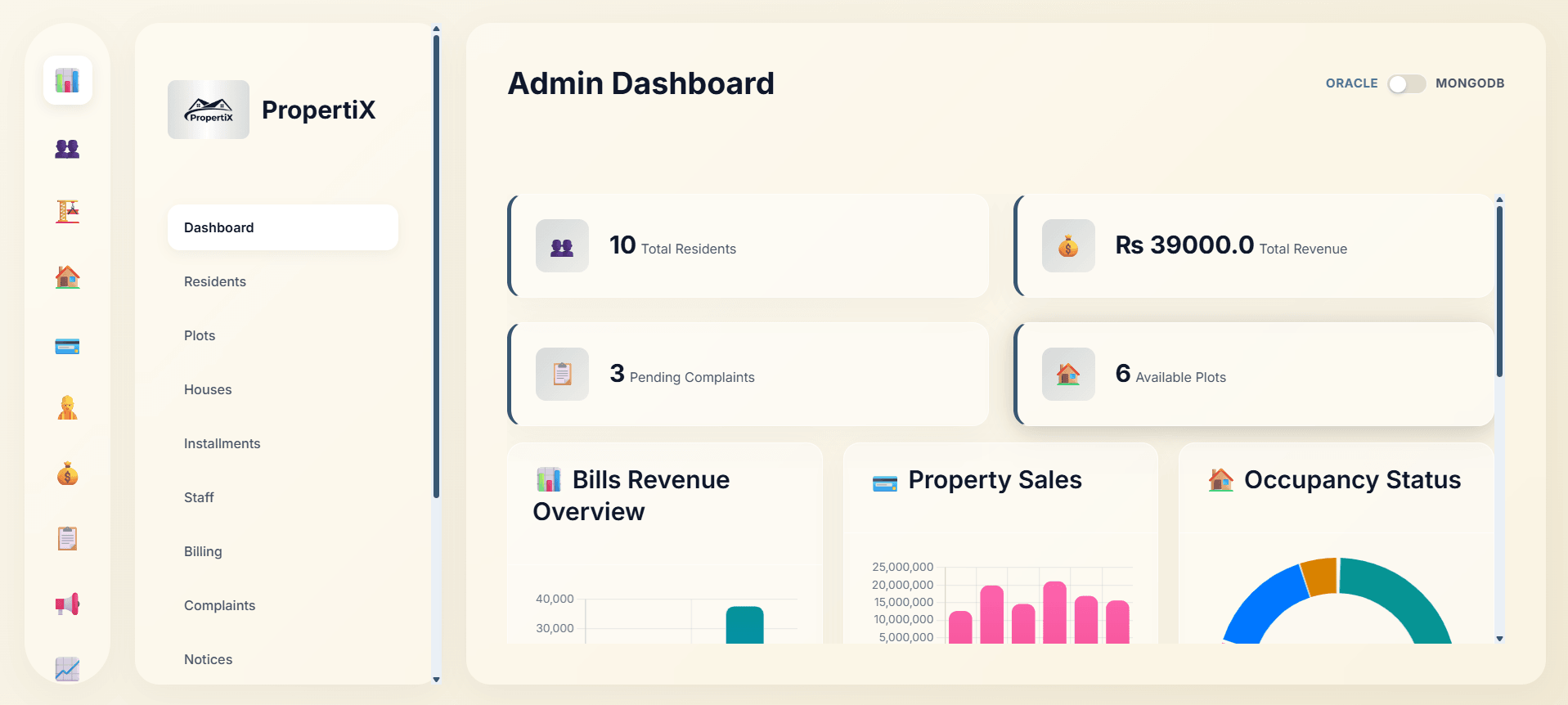 Housing Society Management, interface screenshot